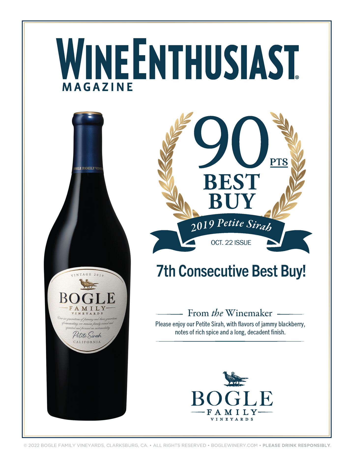 PETITE SIRAH 2021, Bogle Vineyards, California, U.S.A.