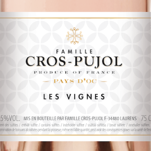ROSÉ 2023, Cinsault & Grenache, Les Vignes, La Famille Cros-Pujol, Pays d'Oc, France